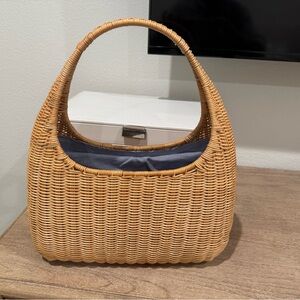 J. McLaughlin Tan Woven Shoulder Bag